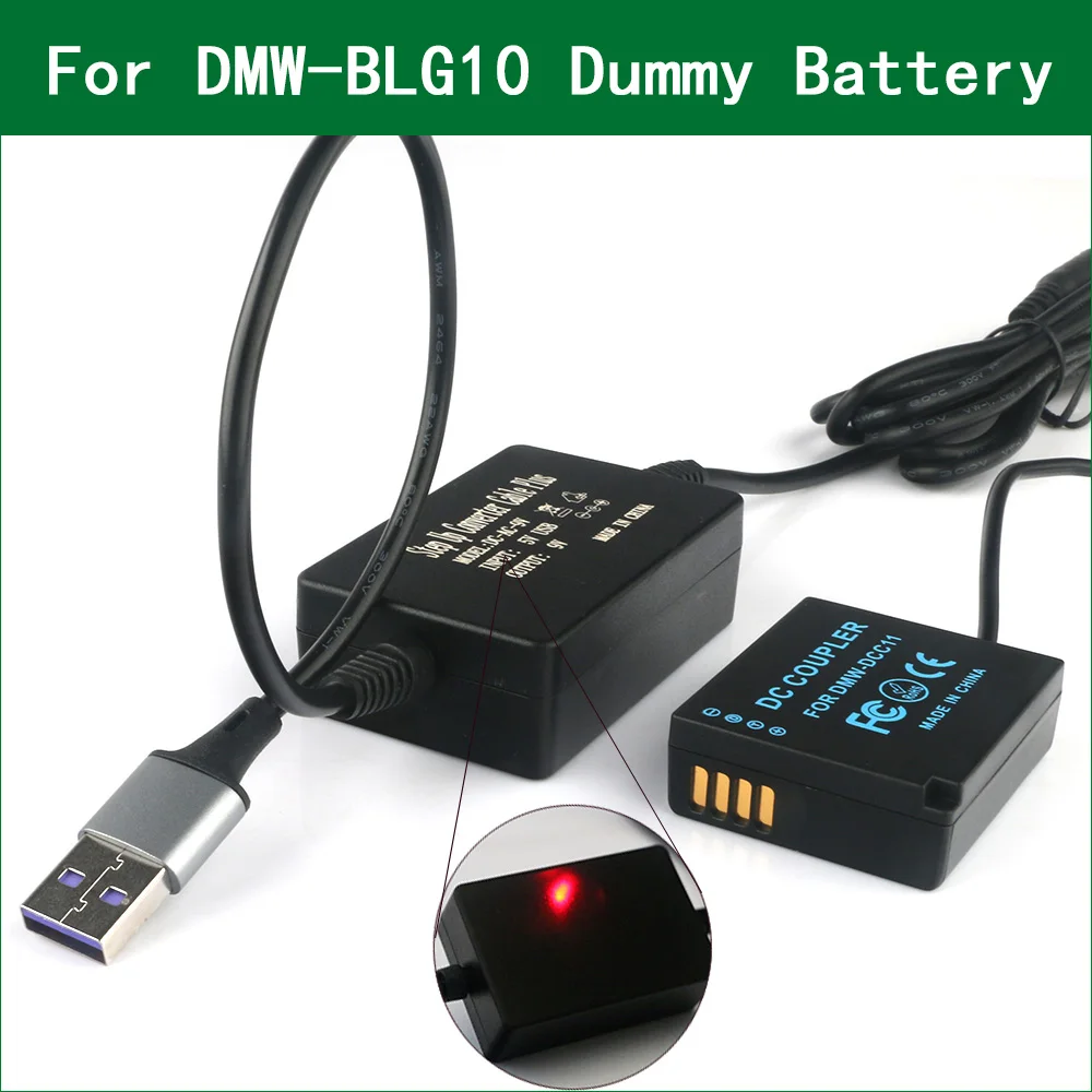 5V 2-4A USB To DMW-BLG10 BLE9 DMW-DCC11 Dummy Battery For Panasonic DC-ZS80 DC-ZS200 DC-ZS220 DC-TZ90 DC-LX100M2GK DC-TZ97