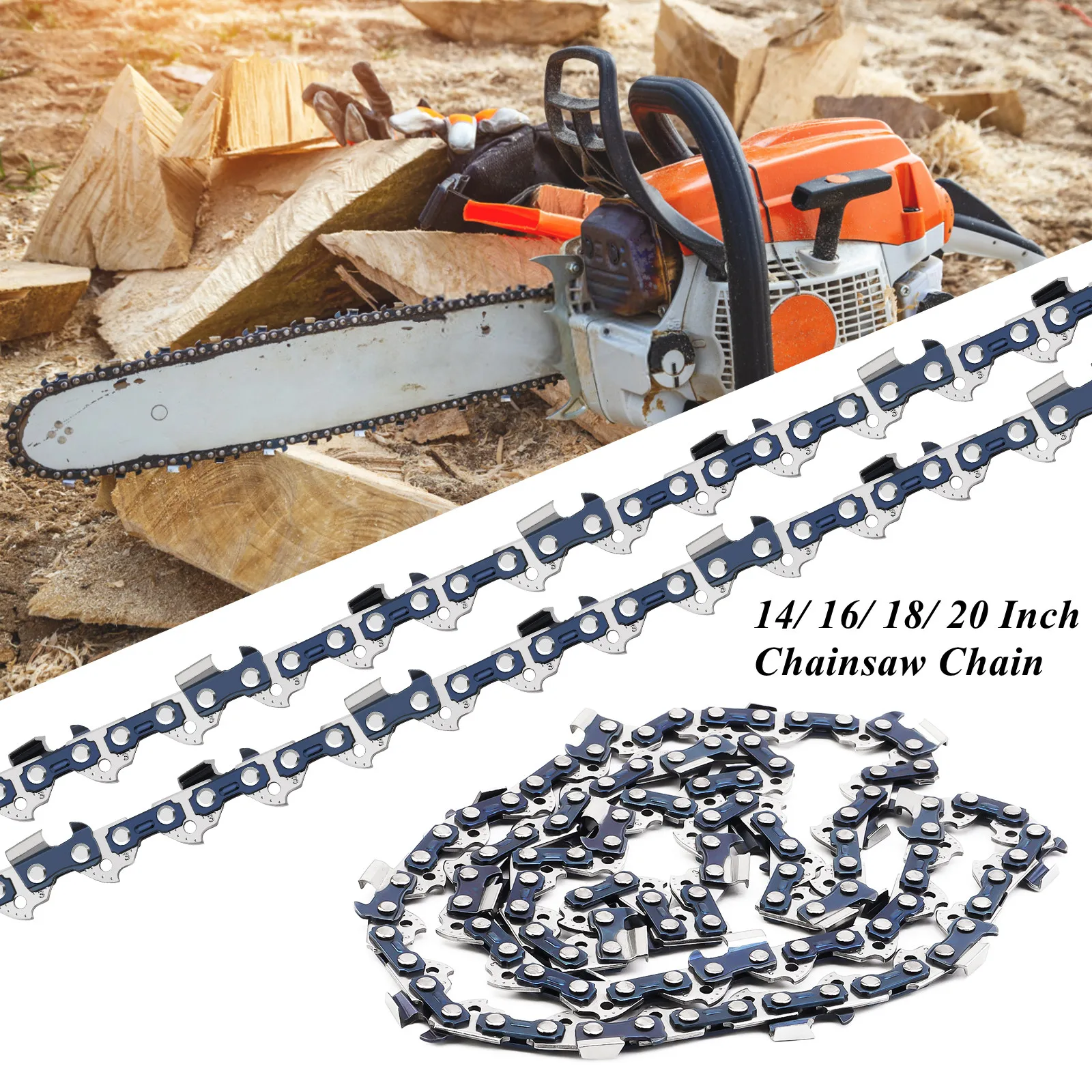 Цепь бензопилы ChgImposs 14/16/18/20 дюймов 52/56/57/72/76 | AliExpress