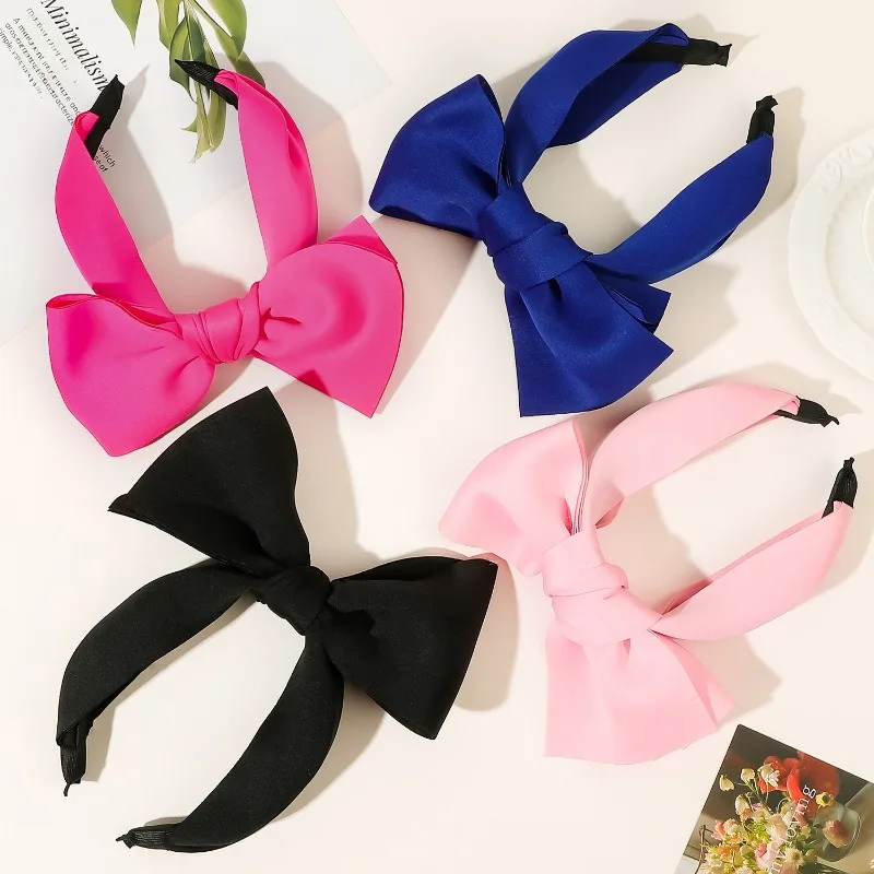 

Oversized Bow Headband for Women Girls Y2K Fashion Solid Bowknot Hairband Head Hoop Hairpin Accessories Bandeau Cheveux Femme