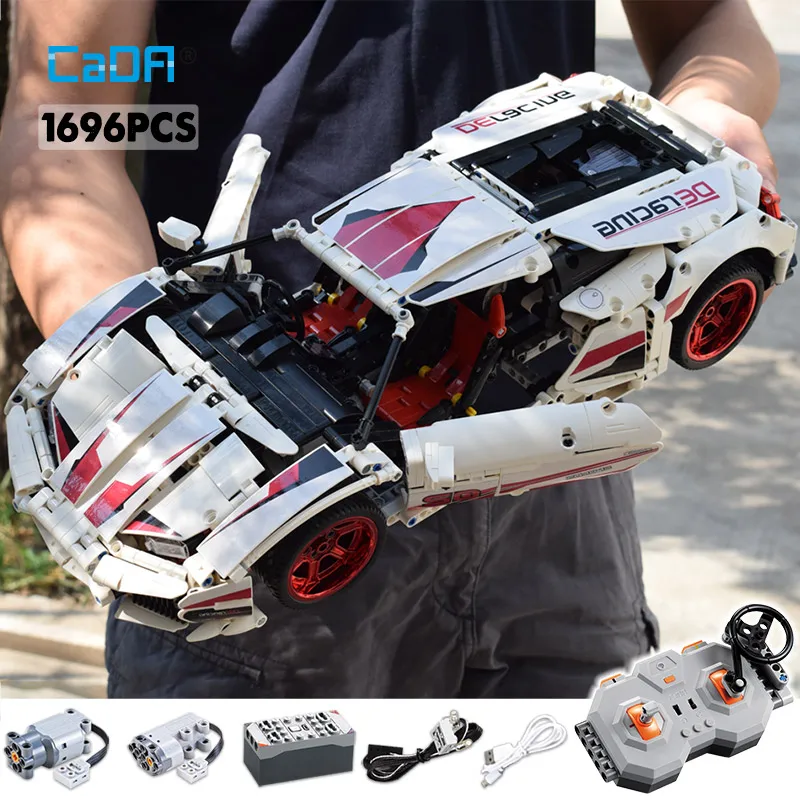 

Cada 1696Pcs Remote Control Racing Car Building Blocks Assembled For RC /non-RC City Bricks Toy for Children