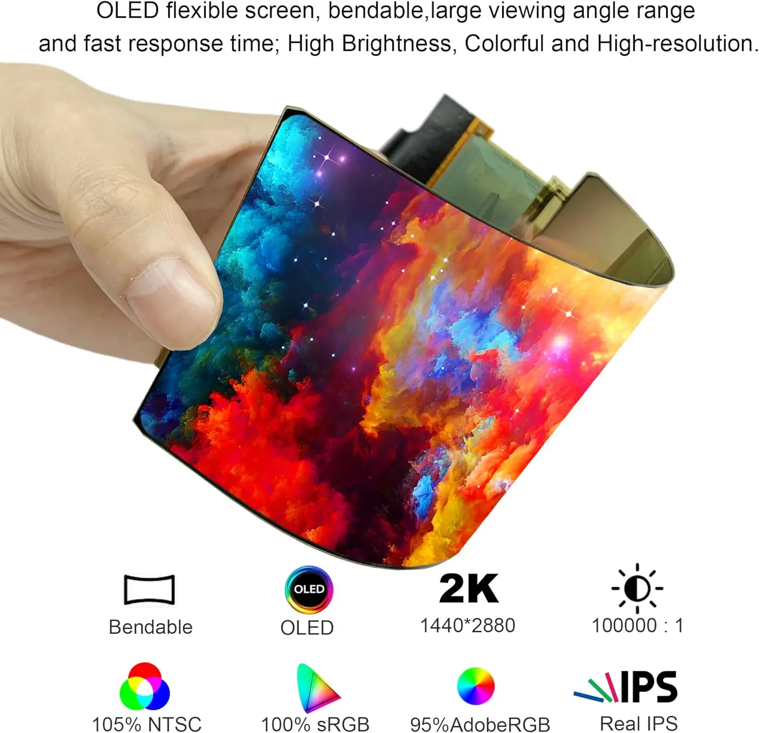 Wisecoco 6-дюймовый гибкий OLED-дисплей 2880x1440 2K AMOLED для Raspberry Pi IPS-экран высокой яркости