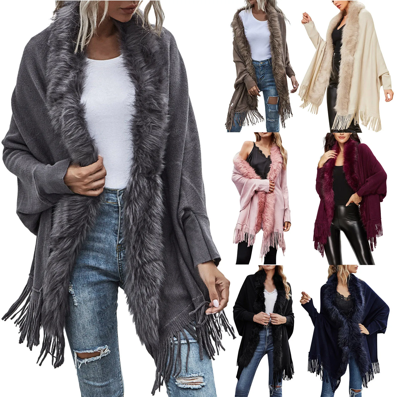 Женский кардиган с бахромой и кисточками шаль женские винтажные накидки пончо