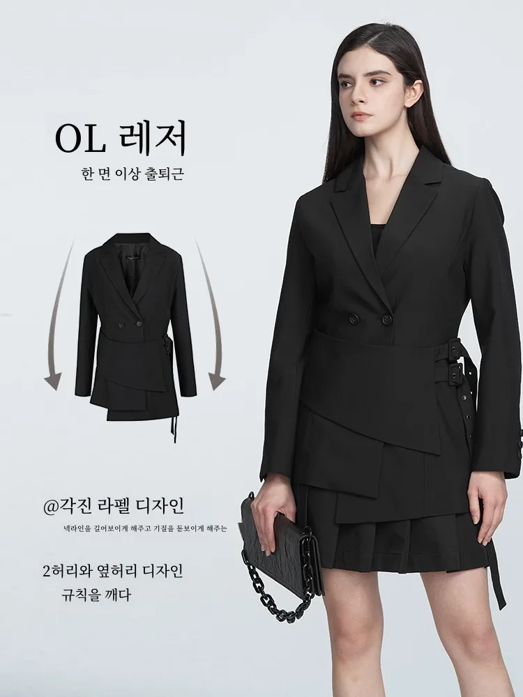 Sdeer SINCEREDO Весенне-осенний повседневный плоский воротник облегающий талию