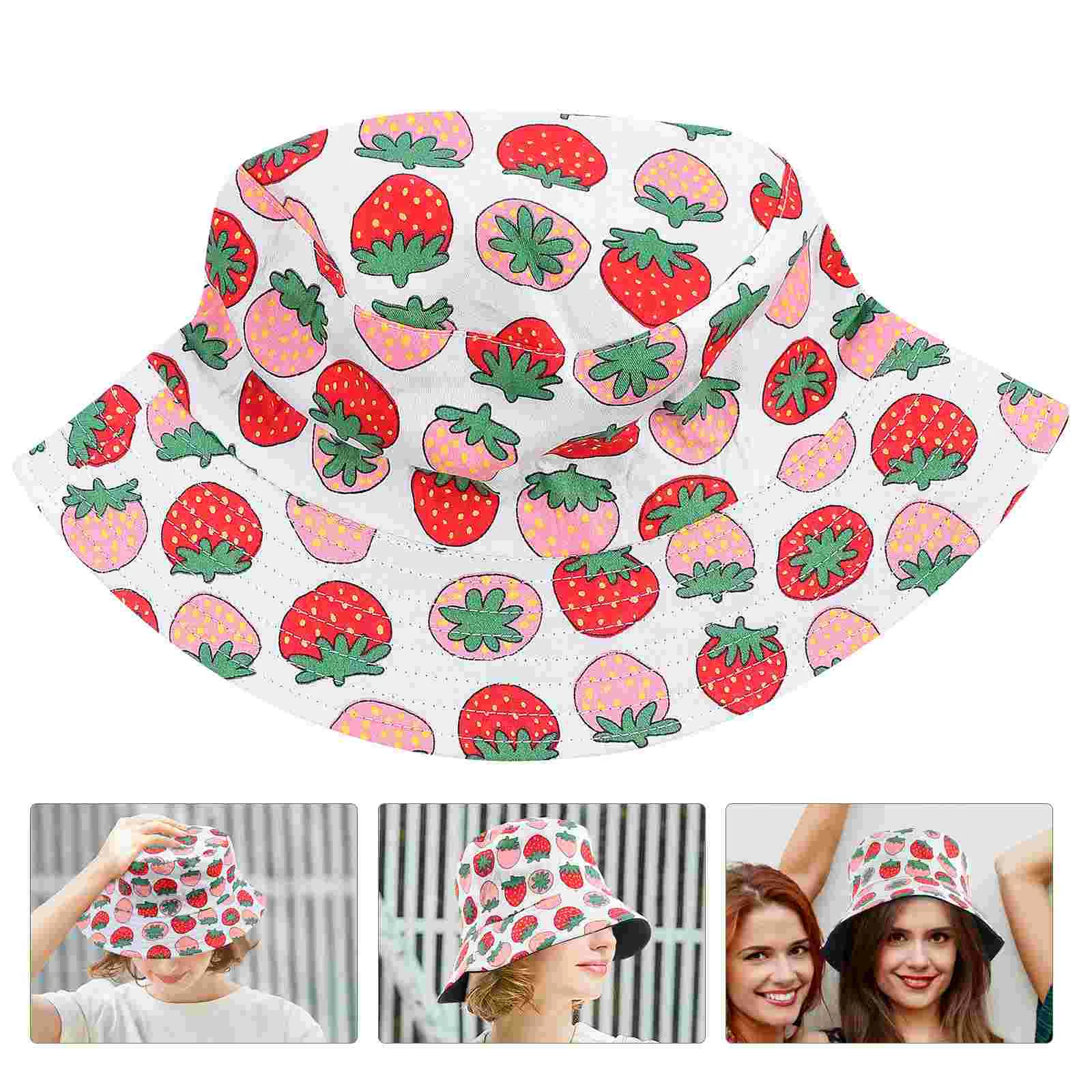 

Girl Hat Summer Fisherman Cap Sun Hats Women Sun Fisherman Hat Summer Hat Summer Vacation Hat Face Strawberry Bucket Hat