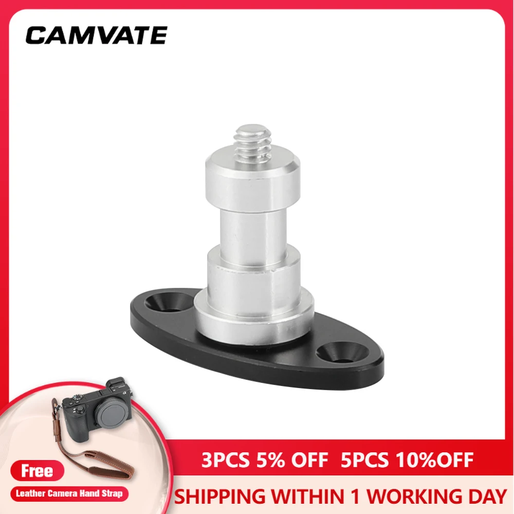 

CAMVATE Table /Ceiling /Wall /Podium Mount Holder With 1/4"-20 Male Thread Screw Connector & Oval Base For Accessory Connecting