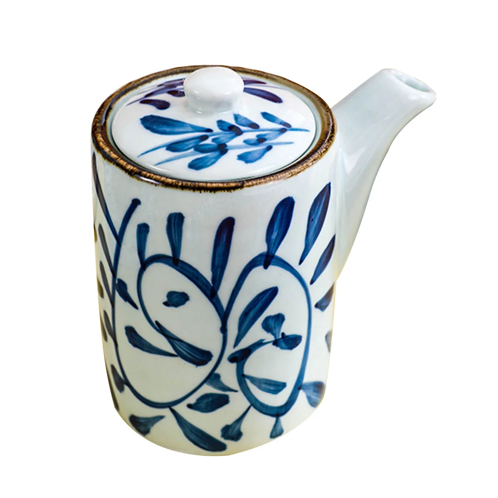 

Ceramic Soy Sauce Bottle Japanese Style Vinegar Pot Classical Soy Sauce Can for Restaurant House Shop