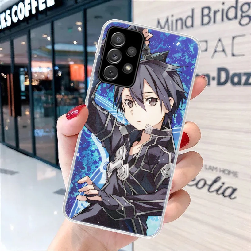 Мягкий чехол для телефона Sword Art Online Kirito Asuna Samsung Galaxy A51 A50S A41 A31 A21S A11 A71 A70 A40 A30S A20E A10 A6
