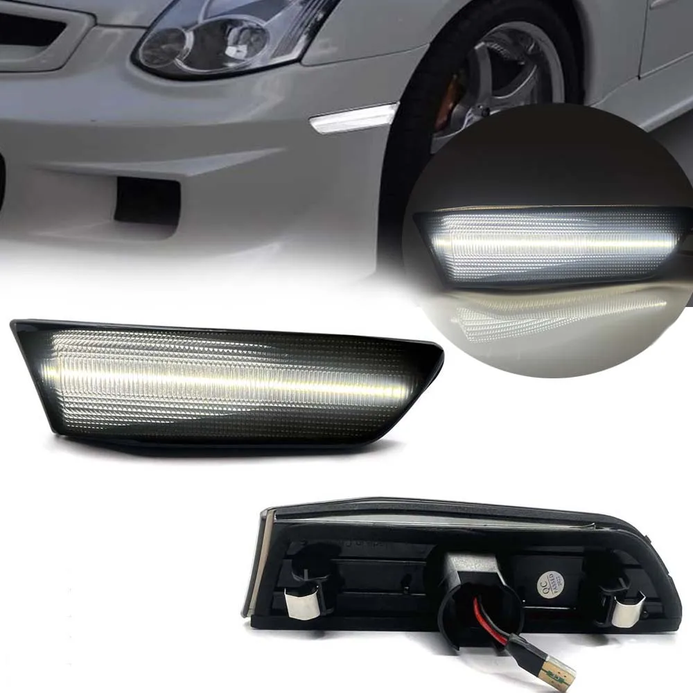 

For Nissan Skyline 350GT Infiniti G35 2D Coupe Replace 2002-2007 White LED Bumper Fender Side Marker Lamp Turn Signal Light
