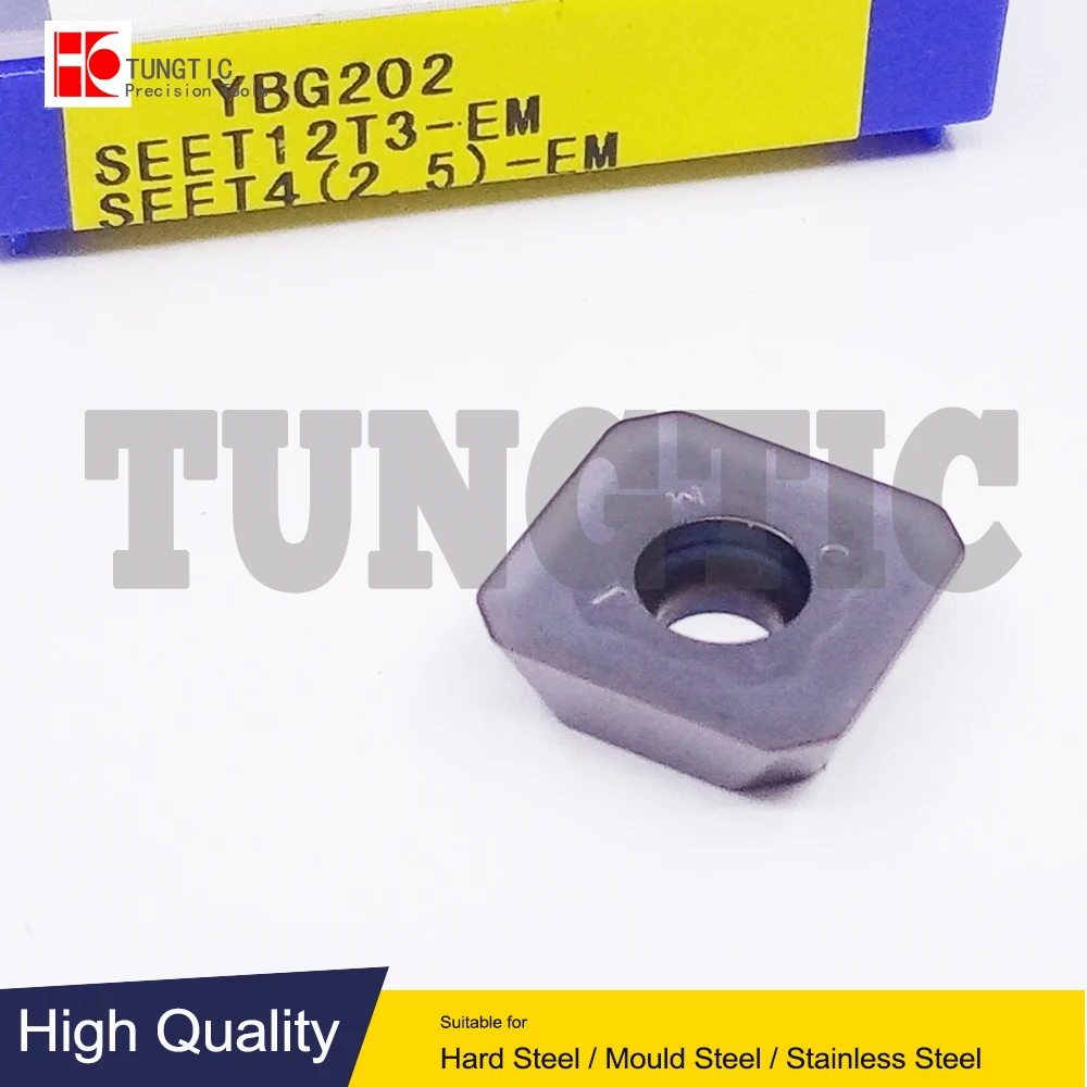 

SEET12T3-EM YBG202 Milling Cutter CNC Tool Lathe Machining Tools Lathe Cutting Tool Metal Turning Tools Inserts SEET 12T3