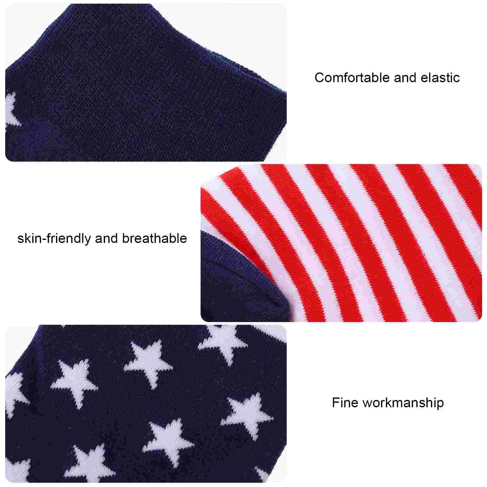 2 Pairs Fashion American Flag Stripe Socks Male Stockings Medium Tube Socks