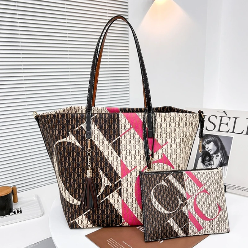

Luxury Brand Ladies Handbag Classic Large Printed Letters Bag Self Design Tote Bag 2023 New Famous Designer Tote Bag with Clutch