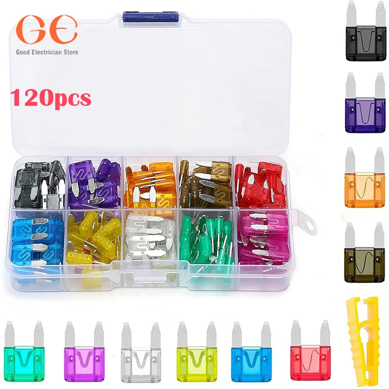 

2A/3A/5A/7.5A/10A/15A/20A/25A/30A/35A Mini Car Fuse Kit Assorted Auto Car Truck Fuse Assortment Automotive Blade Fuse 120PCS