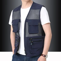 summer thin mesh vest outdoor sportsfor jackets bigsize bomber sleeveless vest casual tactical work wear camping fishing vests
