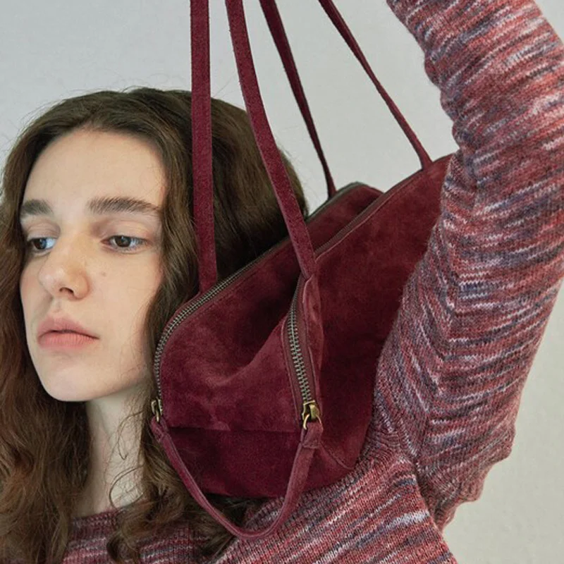 Дизайнерские универсальные квадратные однотонные сумки Роскошные замшевые