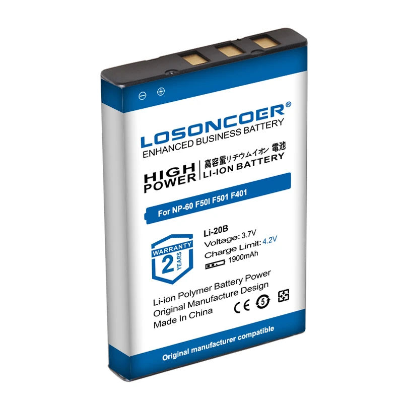 1900 мА · ч NP-60 FNP60 NP60 SLB 1137 CNP-30 K5000 D-Li2 Li-20B F50I F501 F401 ZOOM F410 F601 F601Z