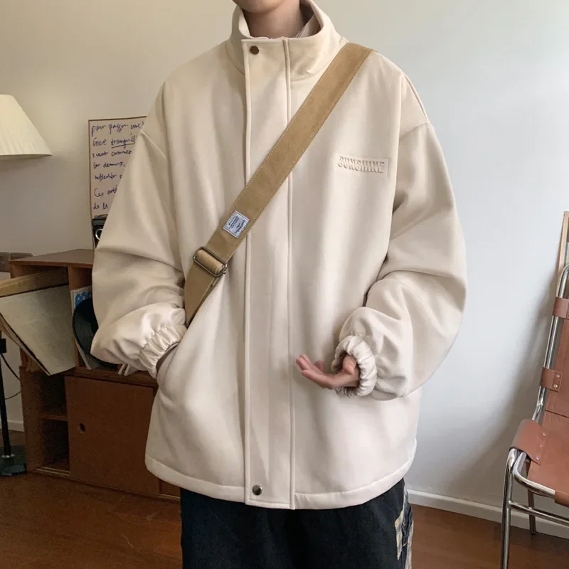 Новое поступление ранняя осень мужская однотонная куртка свободный крой топ с