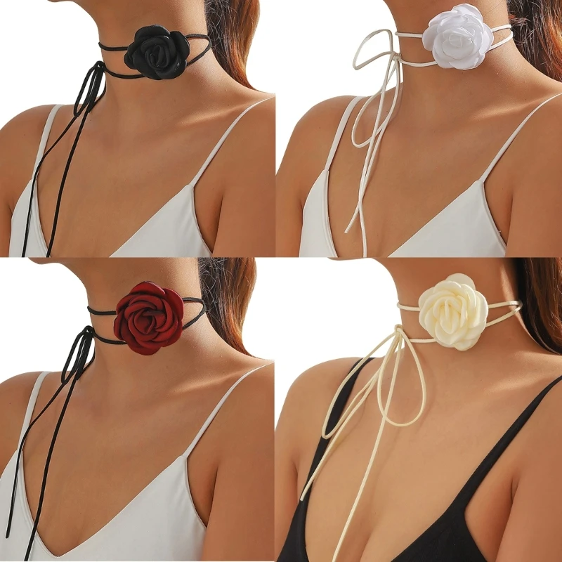 

Колье-чокер в виде Розы 50JB, женское ожерелье с поясом-кушаком в форме цветка розы, аксессуары для волос