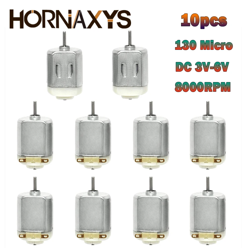 

10pcs 130 Micro DC Motor 3V-6V 8000RPM Miniature Electric Motor four-wheel motor small DIY Toys Hobbies Smart Car