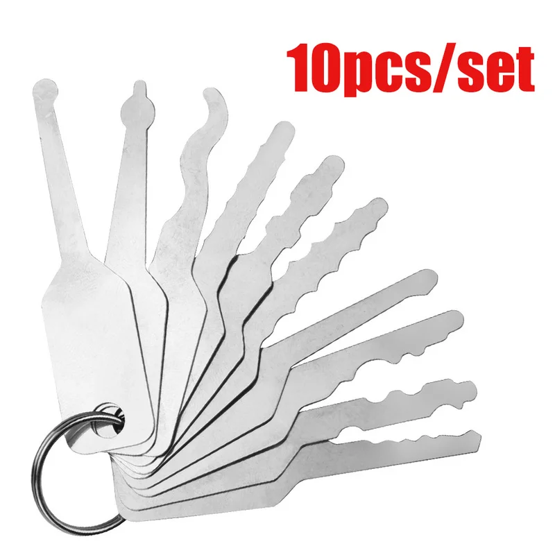 

10Pcs/Set Car Keys Dual Sided Unlock Lock Open Repair Replacement Metal Tool Stainless Steel Auto Key Kit