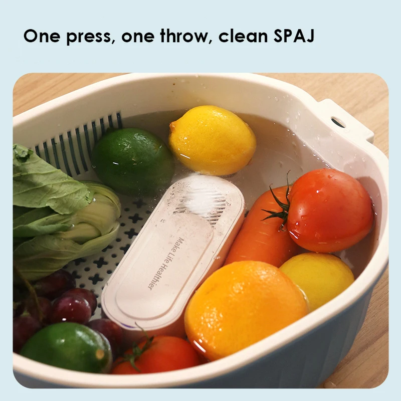 

Capsules Shape Ipx7 Waterproof Fruit Washing Machine Kitchen Food Purifier Fruit And Vegetable Cleaner Wholesale Portable