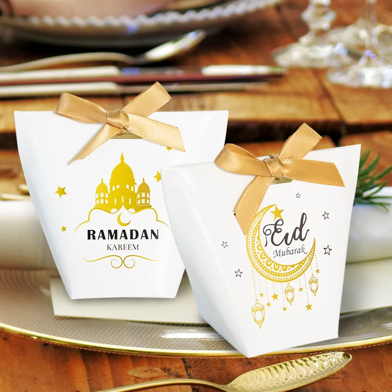

Eid Mubarak Gift Box Ramadan Kareem Candy Bags Muslim Islamic Ramadan Decorations for Home DIY Party Supplies Eid Al-fitr Gifts