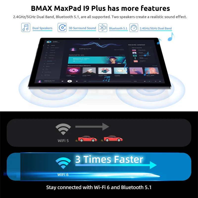 Детский планшет BMAX I9 Plus Android 14 GPU G522EE 8 ГБ ОЗУ 64 ПЗУ 10 1 дюйма Allwinner RK3562