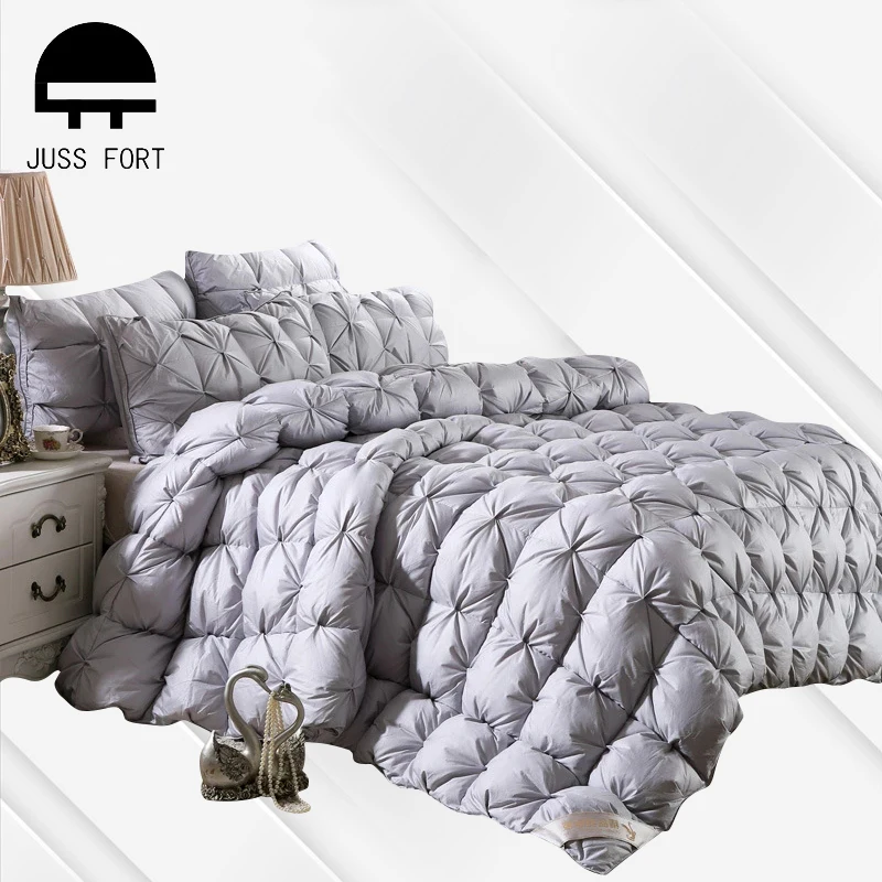 

Luxury 95% White Goose Down Duvet Thicken Winter Keep Warm Comforter Solid Bedspread Blanket Quilt Single Double Queen King Size