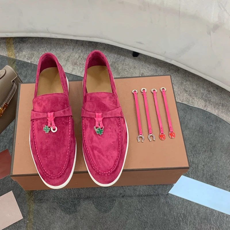 

LORO Leather Loafers Shoes for Women 2023 Men Walking Shoes Flats Designer Brand Summer Fashion Luxury Casual Replica Sneakers