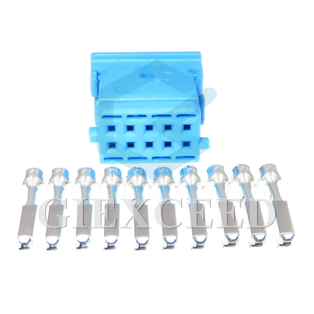 2 набора, 10 контактов, серия 0,6, миниатюрный автомобильный низковольтный разъем переменного тока в сборе, негерметичный проводной разъем 3-968636-1, синяя автомобильная электрическая розетка