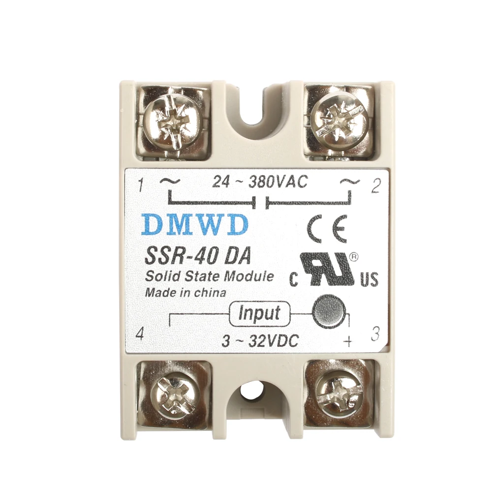 Твердотельное реле SSR-10DA SSR-25DA SSR-40DA 10A 25A 40A SSR Приводное 3-32 В постоянного тока до 24-380