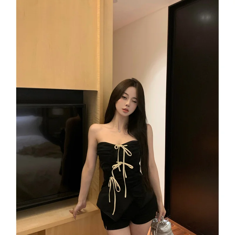 Летняя женская одежда популярный сексуальный топ для девушек с завязкой на груди