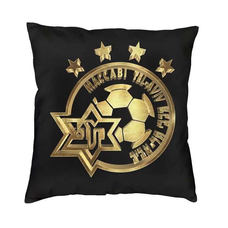

Luxury Maccabi Haifa Israel FC Sofa Cushion Cover Velvet Israel Football Club Throw Pillow Case Home Decorative Pillowcase