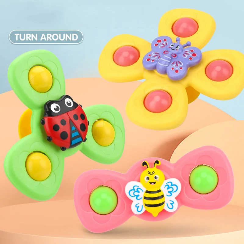 

Baby Cartoon Fidget Spinner Toys Colorful Insect Gyro Toy Relief Stress Educational Fingertip Rattle Bath Toys Toddlers Infant