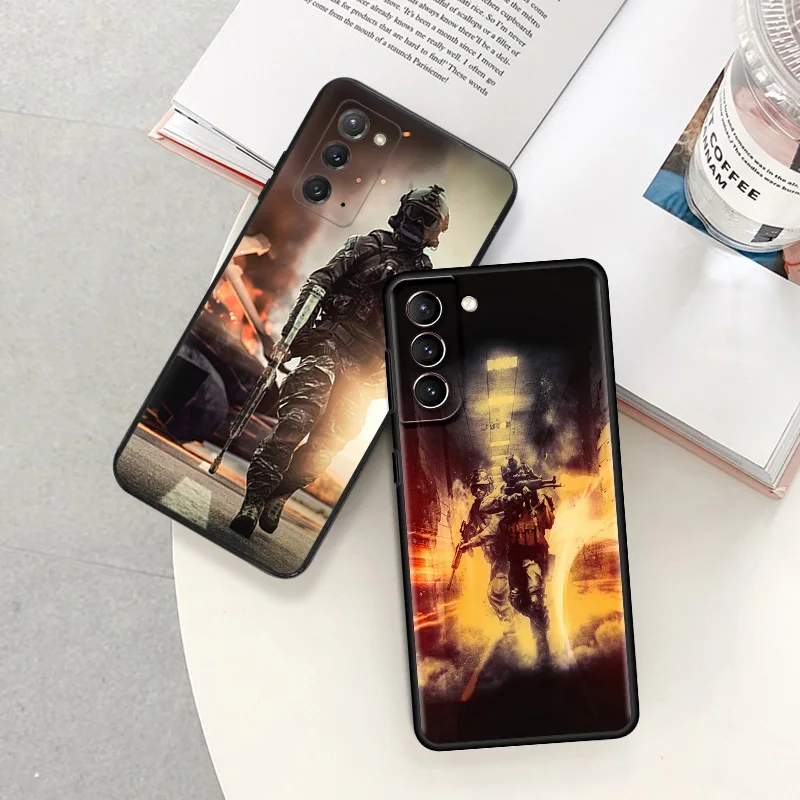 Матовый чехол для телефона Samsung Galaxy S23 5G S22 S21 S20 Ultra S10 Plus FE Note 20 10 9 армейский солдат