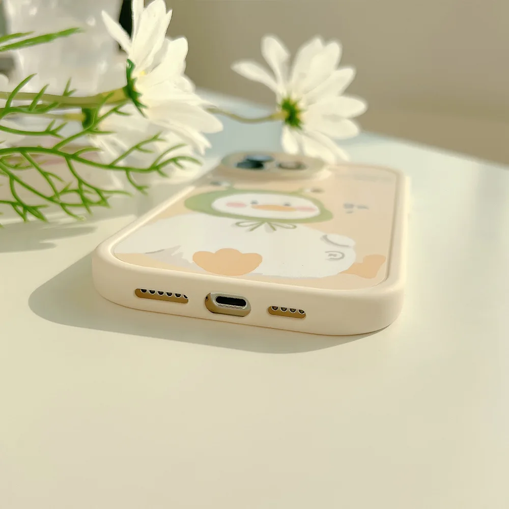 Cute Duck Lens Turnkey Silicone Frosted Soft Shell Case For iphone14 Pro 11 12 13 Max X XS XR SE 7 8 Plus Fashion New Products