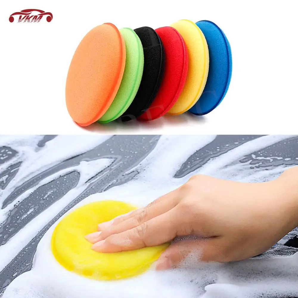 

1Pc Car Round Waxing Polish Sponges Pad Curing and Polishing Sponges High Density Foam Applicator Pads Cleaning Wash Tools 6pcs