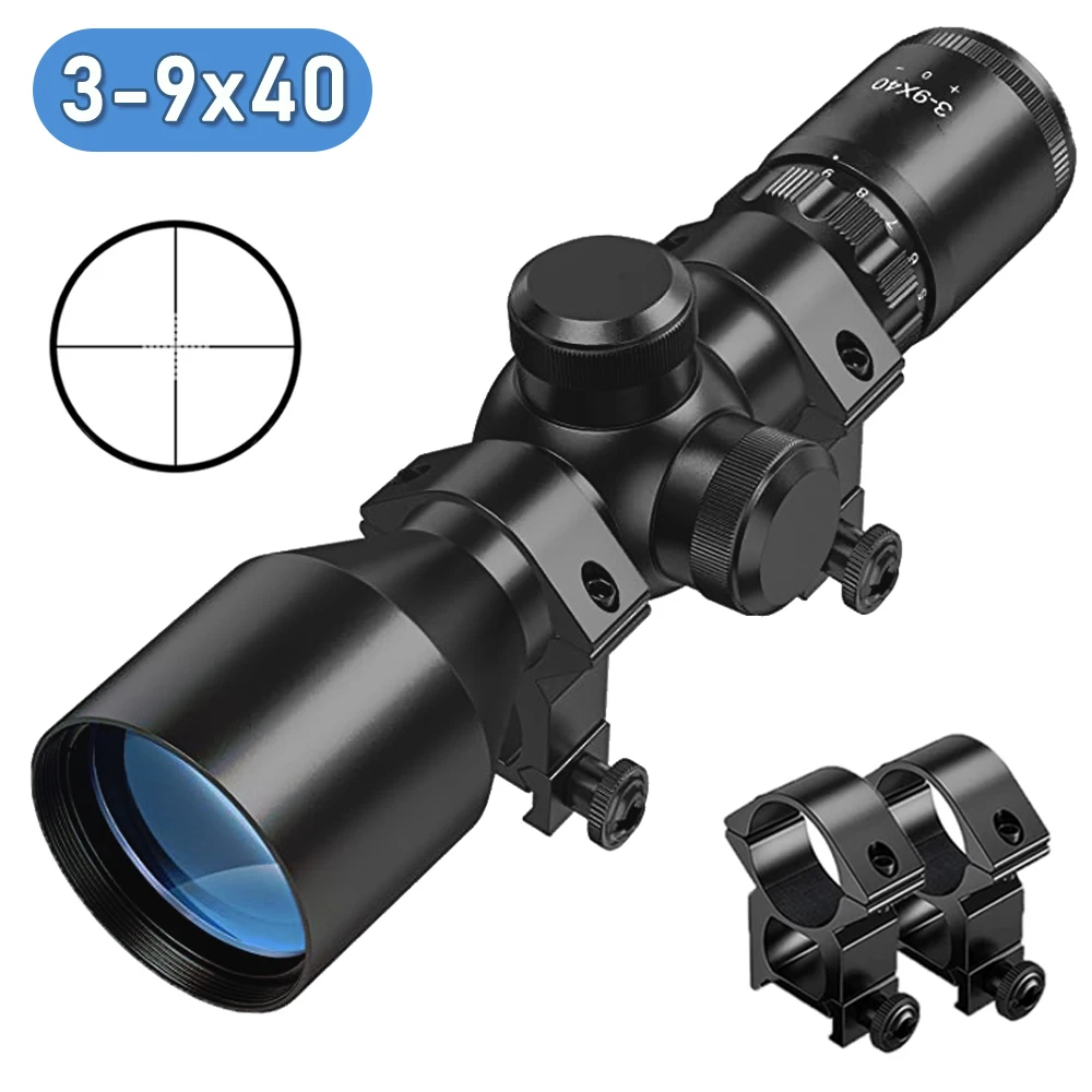 

3-9x40 Compact Riflescope Tactical Optical R4 Reticle Rifle Scope Airsoft Quick Aiming Hunting Crosshair Telescope for 11/20mm