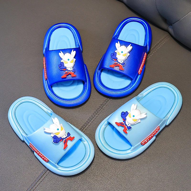 Детские тапочки Ultraman мягкие Нескользящие с мультяшным рисунком для мальчиков