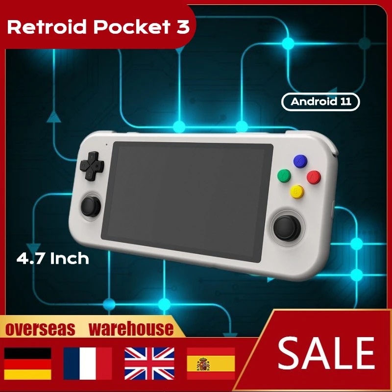 

2022 Hot Retroid Pocket 3 3G+32G 4.7 Inch Android 11 Touch Screen HD Output Steam Play Waterproof Handheld Game Console Video