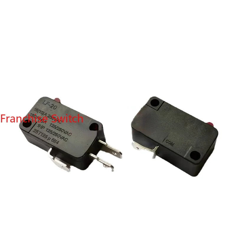 

10 шт., большой микро-переключатель 16 А в, лимит путешествий без ручки, 3-контактная красная кнопка, посеребренный контакт