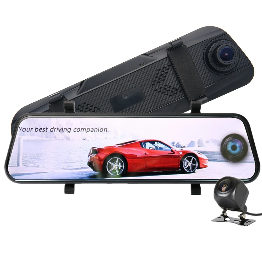 

Driving Recorder Full Screen Streaming Media 10 Inch Rear View Mirror Dual Lens HD 1080 Night Vision Panoramic Reversing Image