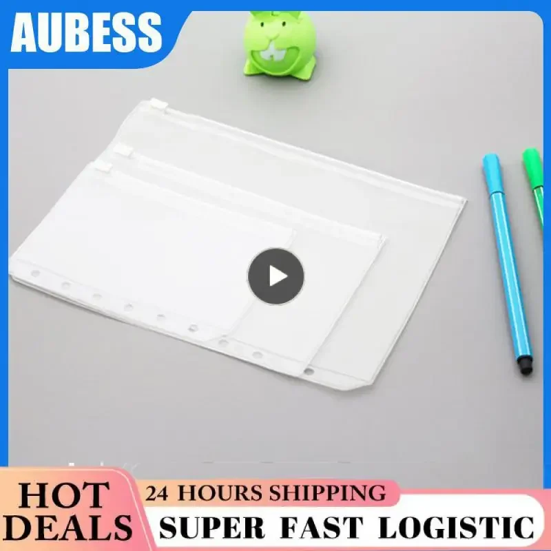 Удобные прозрачные папки из ПВХ A5 A6 A7 карманы для переплета на молнии 6-кольцевых