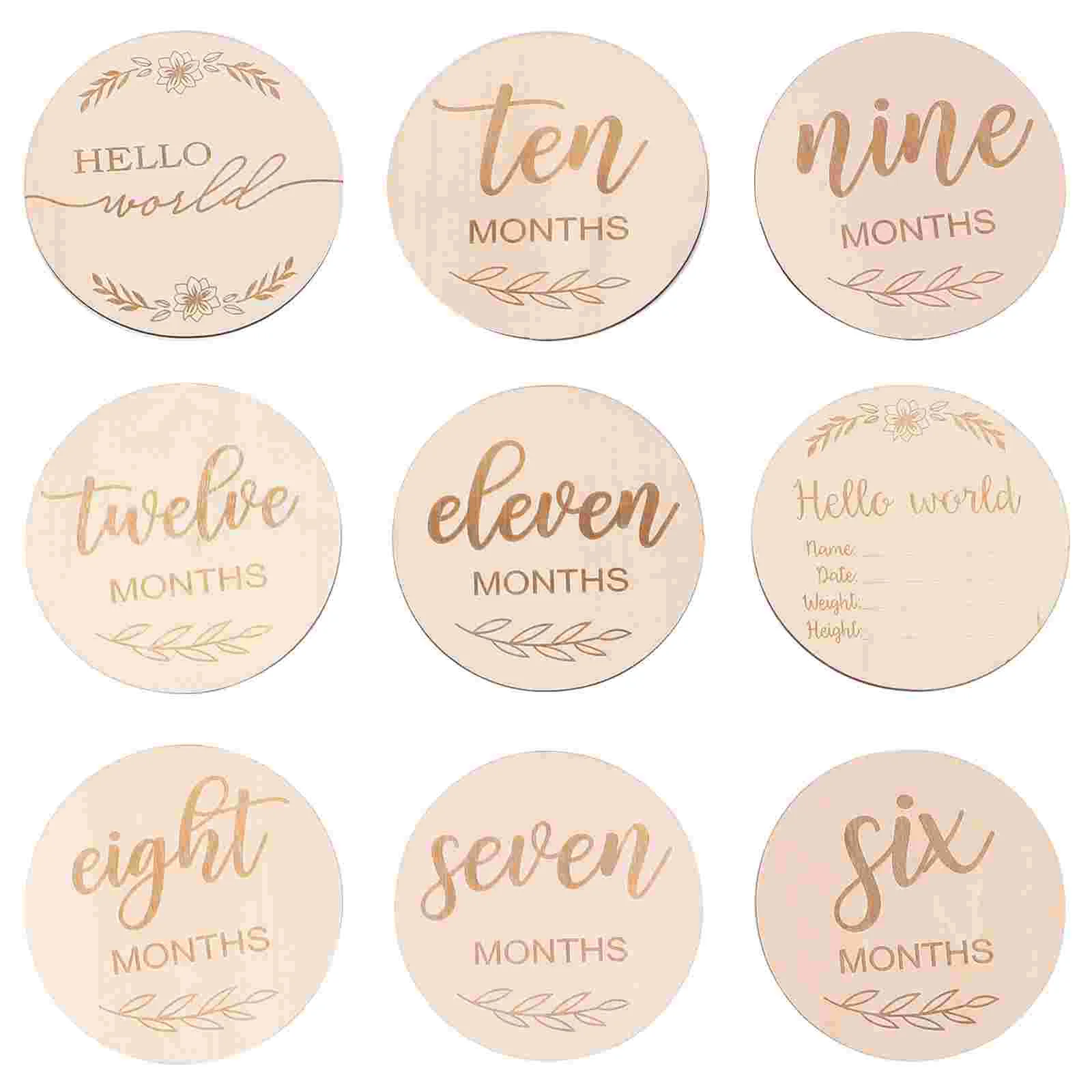 

1 set of Birthday Milestone Cards Wooden Commemorative Cards Growth Cards