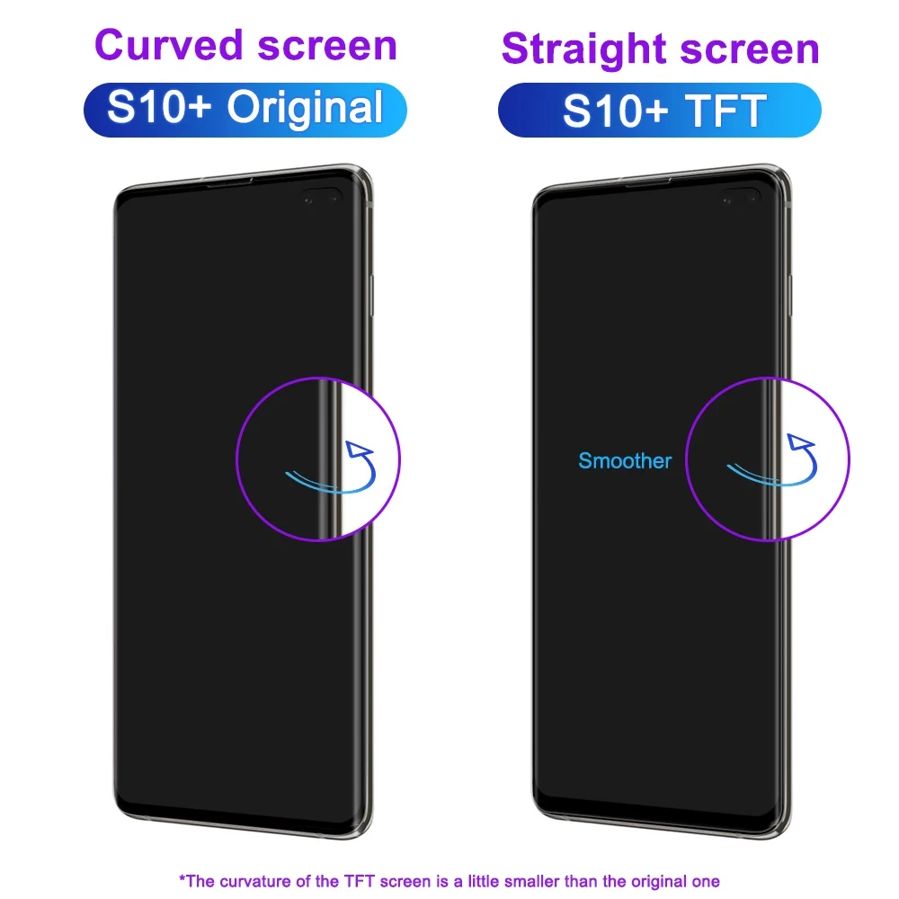 Экран с рамкой для Samsung Galaxy S10 + / Plus G975F/DS ЖК-дисплей сенсорный экран дигитайзер