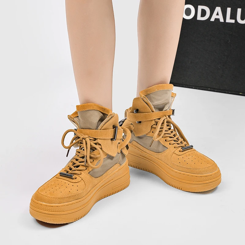 QQ-B227 Winter Casual Shoes for Men Fashion Women Heightening Boots Wearable Tenis Masculino Basketball Sneakers Size 35-44