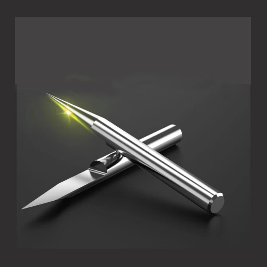 1 шт. гравер из карбида вольфрама V-фрезерный станок с ЧПУ с плоским дном, гравировальные биты 3,175 мм 0,1/0,2/0,3/0,4/0,5 мм для алюминиевой резьбы по металлу