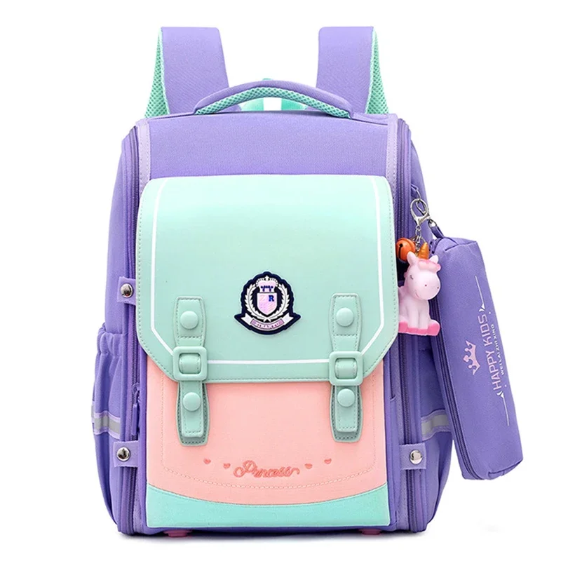 

Детские школьные ранцы для девочек, водонепроницаемые школьные рюкзаки с мультипликационным рисунком для мальчиков, вместительные школьные портфели