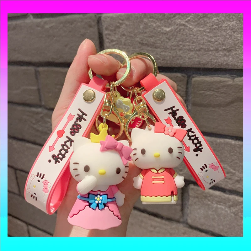 

Kawaii Sanrio Hello Kitty Anime Figure Pvc Soft Glue Doll Pendant Key Chain Backpack Jewelry Accessories Girl Birthday Gift