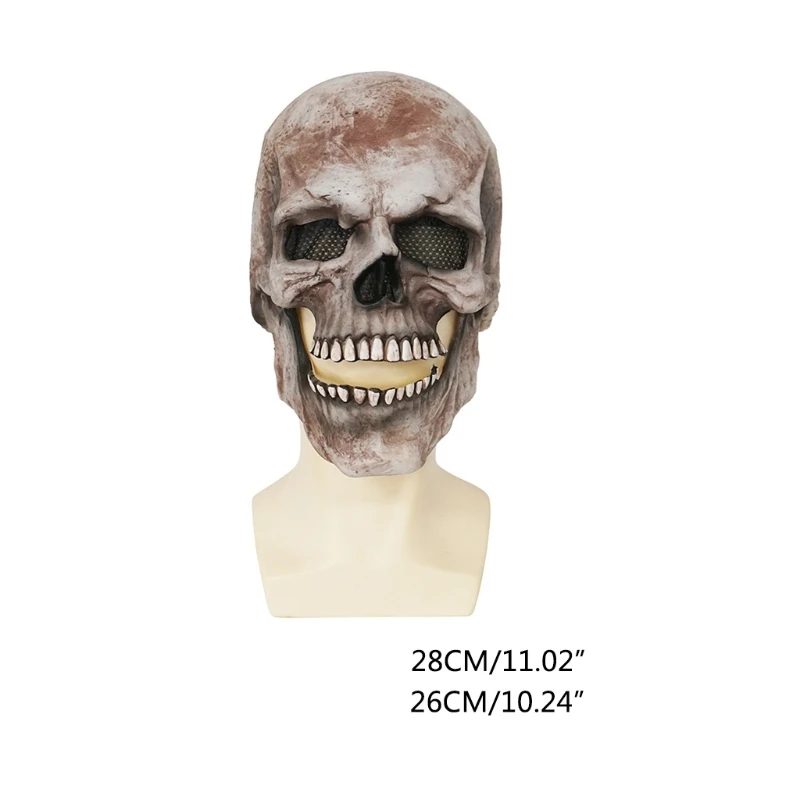 Полноразмерная маска с черепом шлем подвижными челюстями полная голова