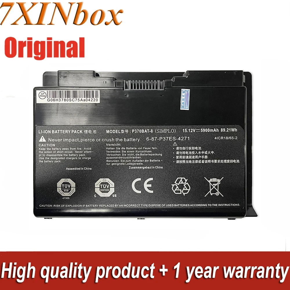 7XINbox 15.12V 89.21Wh P370BAT-8 Laptop Battery For Clevo X900 P370EM P370SM P370SM3 P370SM-A P375SM P751ZM 6-87-P37ES-4271